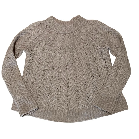 Tuckernuck Ecru Royal Peacock Knit Cableknit Sweater Size Small - Picture 3 of 8